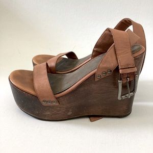 Joie Ankle Strap Platform Wedge Sandal